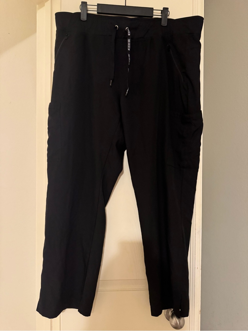Med Couture Black Women's Scrub Cargo Pants with Drawstring Waist